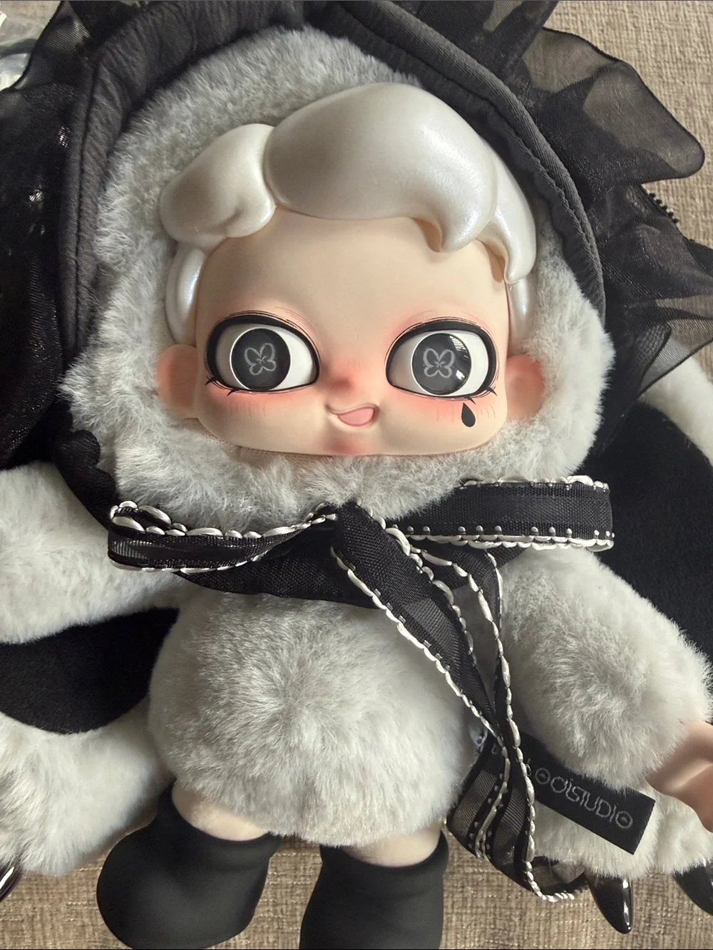 TAROOT Studio Gothic Plush Doll in Black, White night of lie’s buttery moon